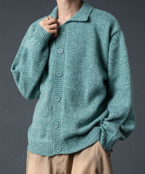 BoTT / Marled Knit Polo カーディガン BoTT / MARLED KNIT POLO / DARK GREEN | Sophomore