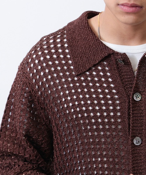 BEAMS（ビームス）の「5ゲージ メッシュ ポロシャツ（ポロシャツ・メンズ・ブラック/ブラウン・S/M/L/XL）」の14枚目の写真