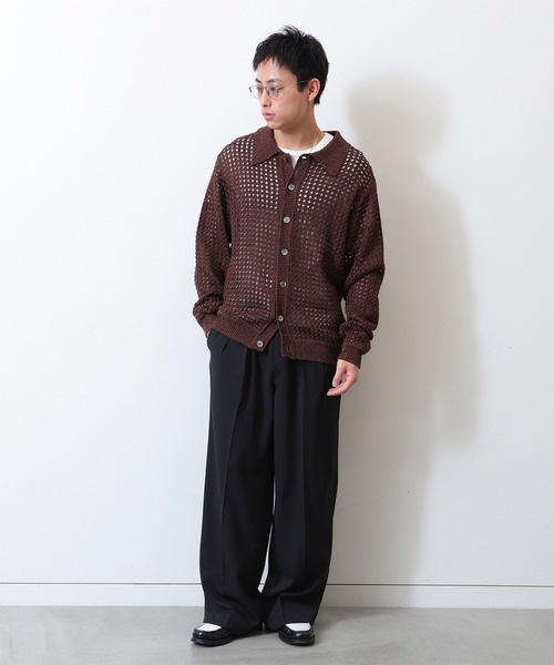 BEAMS（ビームス）の「5ゲージ メッシュ ポロシャツ（ポロシャツ・メンズ・ブラック/ブラウン・S/M/L/XL）」の12枚目の写真