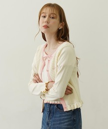 「MILKFED.」 カーディガン ONE SIZE ホワイト レディース MILKFED. カーディガン ニット ミルクフェド MILKFED PANELED