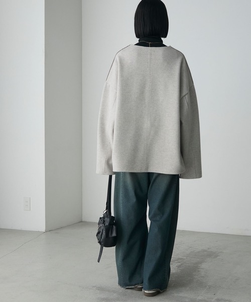 forksy.(フォルクシー)の「【forksy.】カットメルトン キーネック プルオーバー(Tシャツ/カットソー・レディース・カーキ/ナチュラル/グレー・FREE)」の20枚目の写真