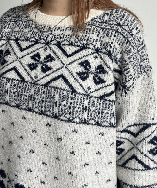 CPCM（シーピーシーエム）の「ノルディックニット（ニット/セーター・レディース・アイボリー/ネイビー/レッド・FREE）」の9枚目の写真