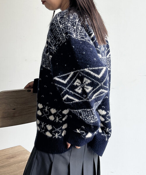 CPCM（シーピーシーエム）の「ノルディックニット（ニット/セーター・レディース・アイボリー/ネイビー/レッド・FREE）」の11枚目の写真