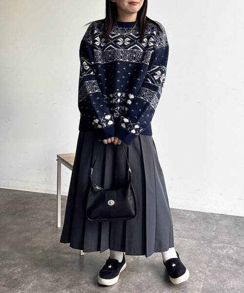 CPCM（シーピーシーエム）の「ノルディックニット（ニット/セーター・レディース・アイボリー/ネイビー/レッド・FREE）」の14枚目の写真