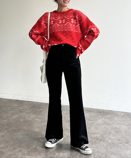 CPCM（シーピーシーエム）の「ノルディックニット（ニット/セーター・レディース・アイボリー/ネイビー/レッド・FREE）」の22枚目の写真