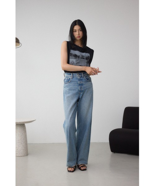 【未使用タグ付】AZUL BY MOUSSY ハイウエストワイドデニム 完売品 堀田茜さん着用アイテム】AZUL DENIM ハイウエストワイドデニム