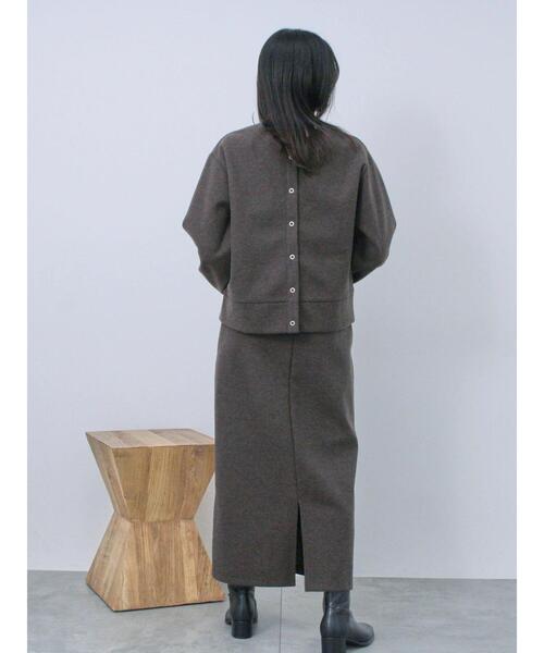 Samansa Mos2 blue(サマンサモスモスブルー)の「ウールライクパイピングスカート(スカート・レディース・ブラック/ブラウン/グレー・F)」の21枚目の写真