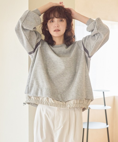 AMERICAN HOLIC(アメリカンホリック)の「ドロストライン切替ポンチプルオーバー(スウェット・レディース・ネイビー/ブラック/グレー系その他・M/L)」の11枚目の写真