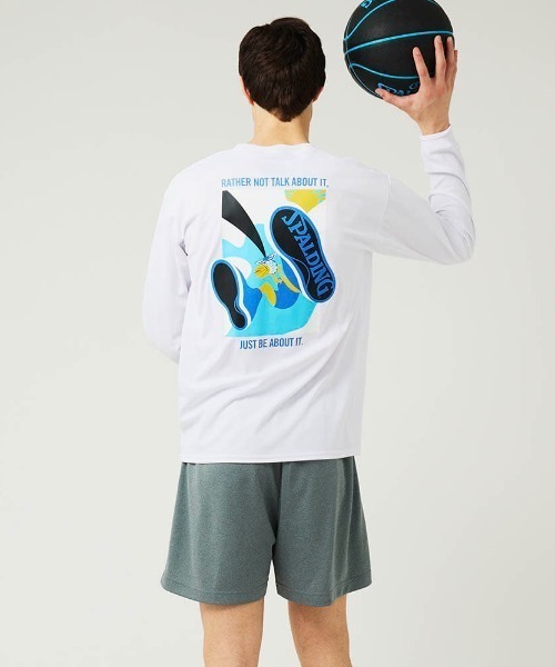 【SPALDING/スポルディング】ロングスリーブＴシャツ ダンク/吸水速乾UVカットバックプリント長袖ロンT（Tシャツ/カットソー）｜SPALDING（スポルディング）
