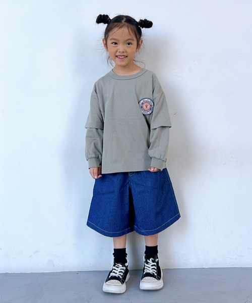 KiCCOLY(キッコリー)の「ワイドデニム(デニムパンツ・キッズ・ブルー/ブラック/ネイビー・150cm/140cm/130cm/120cm/110cm)」の9枚目の写真