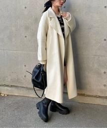 shaggy big silhouette long chester coat /シャギービッグシルエットロングチェスターコート