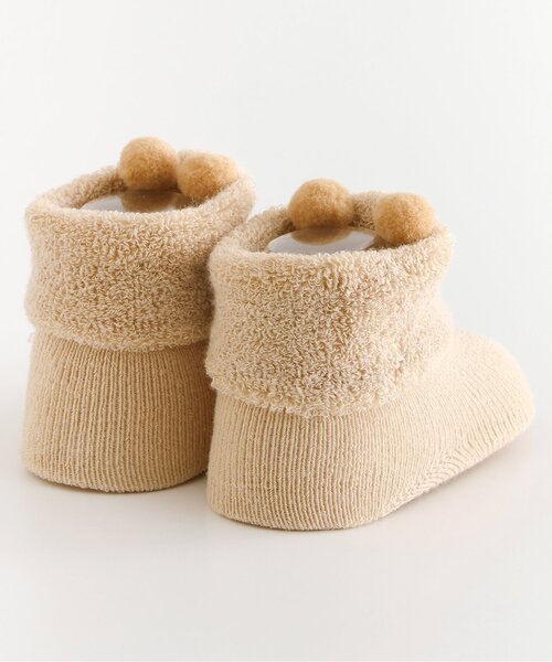 apres les cours（アプレレクール）の「アニマルベビーソックス（ベビーシューズ/ベビーソックス・キッズ・アイボリー/ピンク/ベージュ・9/12）」の5枚目の写真