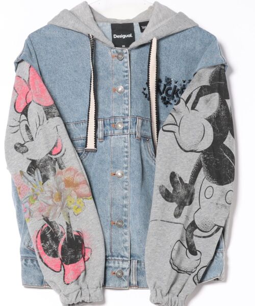 Desigual（デシグアル）の「ミッキー&ミニー デニムスウェットジャケット（デニムジャケット・レディース・ブルー・XS/S/M/L/XL）」の4枚目の写真