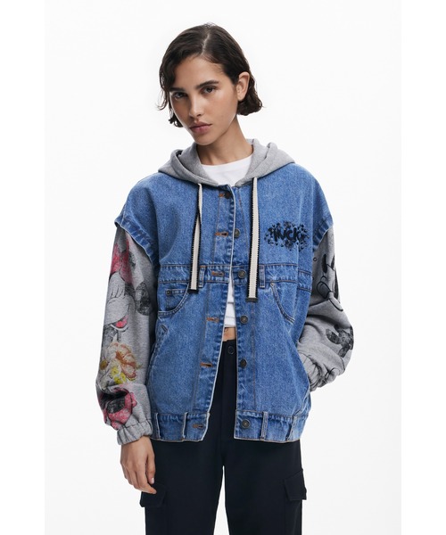 Desigual（デシグアル）の「ミッキー&ミニー デニムスウェットジャケット（デニムジャケット・レディース・ブルー・XS/S/M/L/XL）」の5枚目の写真
