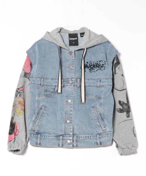 Desigual（デシグアル）の「ミッキー&ミニー デニムスウェットジャケット（デニムジャケット・レディース・ブルー・XS/S/M/L/XL）」の9枚目の写真
