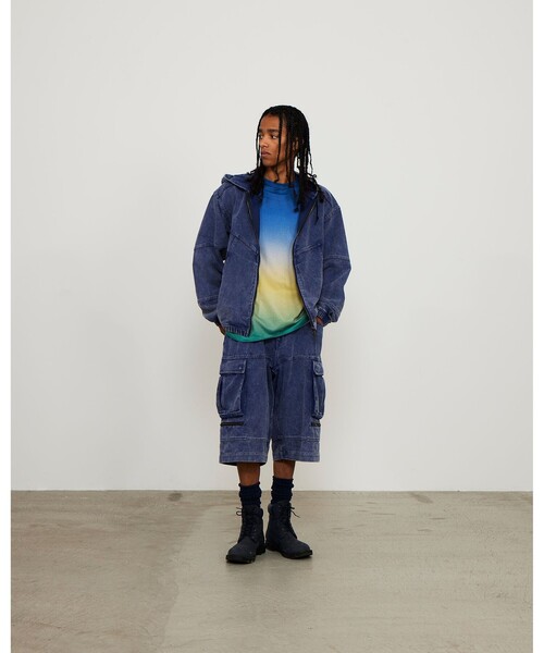 BEAMS（ビームス）の「BEAMS / メッシュ パターンド Tシャツ（Tシャツ/カットソー・メンズ・ブラック/ブルー/グレー・XL/L/M/S）」の9枚目の写真