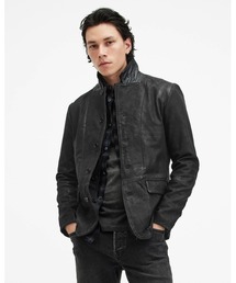 ALLSAINTS（オールセインツ）の「SURVEY DOUBLE LAYERED WAXED SUEDE BLAZER | SURVEY ダブル レイヤード ワックス スエード ブレザー（テーラードジャケット）」