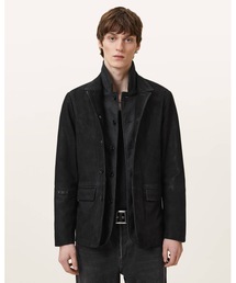 ALLSAINTS（オールセインツ）の「SURVEY DOUBLE LAYERED WAXED SUEDE BLAZER | SURVEY ダブル レイヤード ワックス スエード ブレザー（テーラードジャケット）」