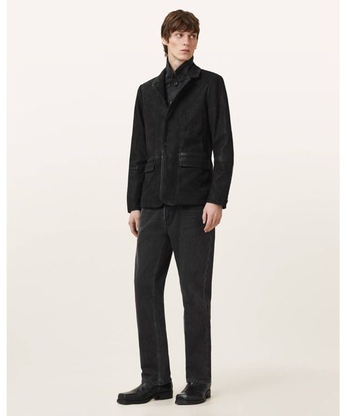 SURVEY DOUBLE LAYERED LEATHER BLAZER | SURVEY ダブル