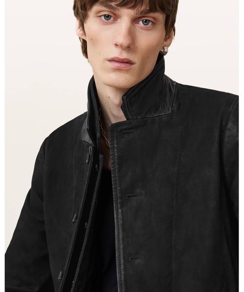 SURVEY DOUBLE LAYERED LEATHER BLAZER | SURVEY ダブル