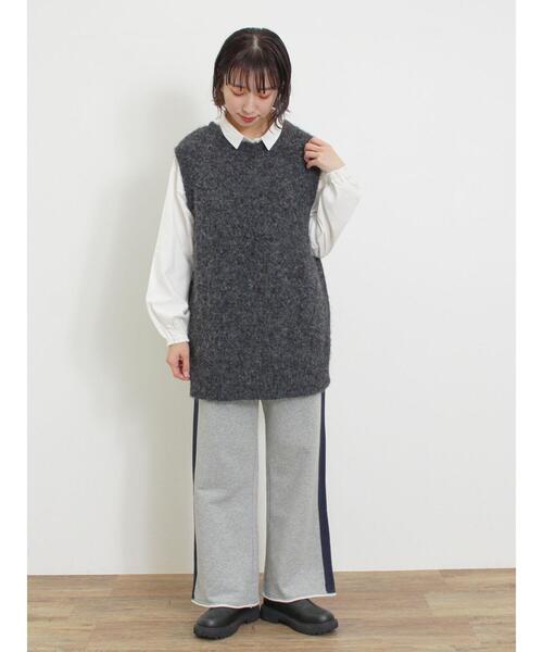 Samansa Mos2（サマンサ モスモス）の「サイドラインスウェットパンツ（その他パンツ・レディース・グレー/ブラック/モカ・F）」の4枚目の写真