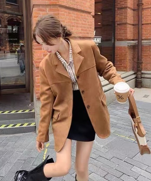 スエード調ジャケット（テーラードジャケット）｜dream in the cradle（ドリームインザクレイドル）