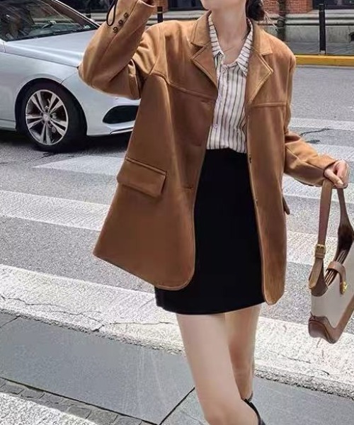 スエード調ジャケット（テーラードジャケット）｜dream in the cradle（ドリームインザクレイドル）