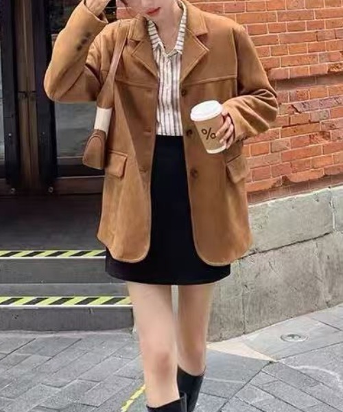 スエード調ジャケット（テーラードジャケット）｜dream in the cradle（ドリームインザクレイドル）