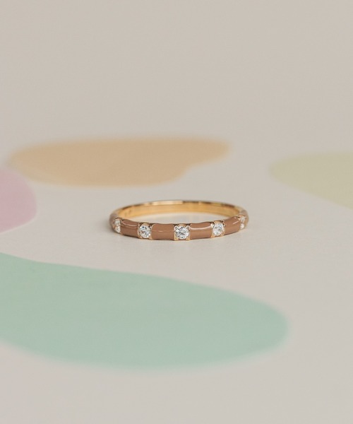 NOIR DE POUPEE（ノワールドプーペ）の「【WEB限定】silver925 CZとばし エナメルリング（リング・レディース・ホワイト/パープル/イエロー/ピンク/オレンジ/ブルー/グリーン/ブラウン・#10/#9/#11/#13/#15）」の3枚目の写真