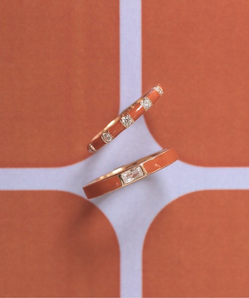 NOIR DE POUPEE（ノワールドプーペ）の「【WEB限定】silver925 CZとばし エナメルリング（リング・レディース・ホワイト/パープル/イエロー/ピンク/オレンジ/ブルー/グリーン/ブラウン・#10/#9/#11/#13/#15）」の8枚目の写真