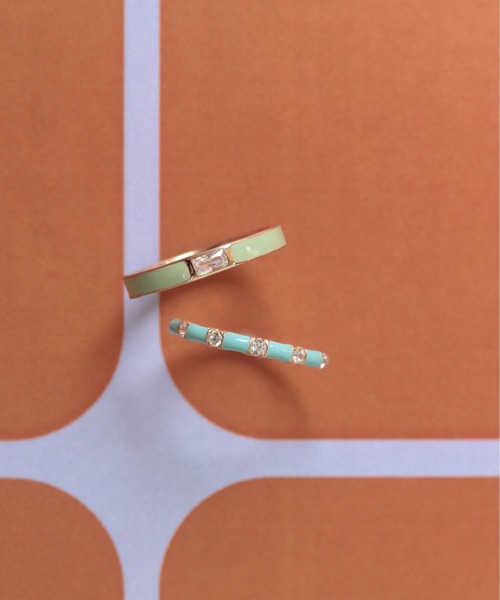 NOIR DE POUPEE（ノワールドプーペ）の「【WEB限定】silver925 CZとばし エナメルリング（リング・レディース・ホワイト/パープル/イエロー/ピンク/オレンジ/ブルー/グリーン/ブラウン・#10/#9/#11/#13/#15）」の5枚目の写真