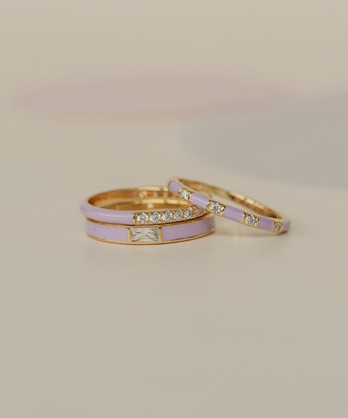 NOIR DE POUPEE（ノワールドプーペ）の「【WEB限定】silver925 CZとばし エナメルリング（リング・レディース・ホワイト/パープル/イエロー/ピンク/オレンジ/ブルー/グリーン/ブラウン・#10/#9/#11/#13/#15）」の20枚目の写真