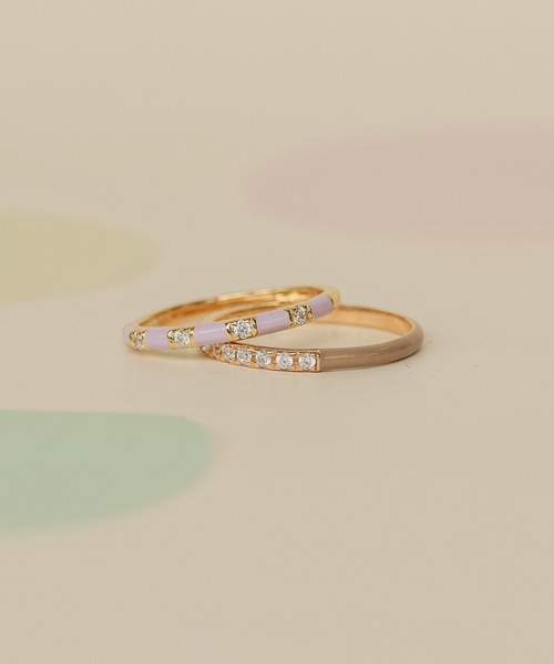 NOIR DE POUPEE（ノワールドプーペ）の「【WEB限定】silver925 CZとばし エナメルリング（リング・レディース・ホワイト/パープル/イエロー/ピンク/オレンジ/ブルー/グリーン/ブラウン・#10/#9/#11/#13/#15）」の21枚目の写真