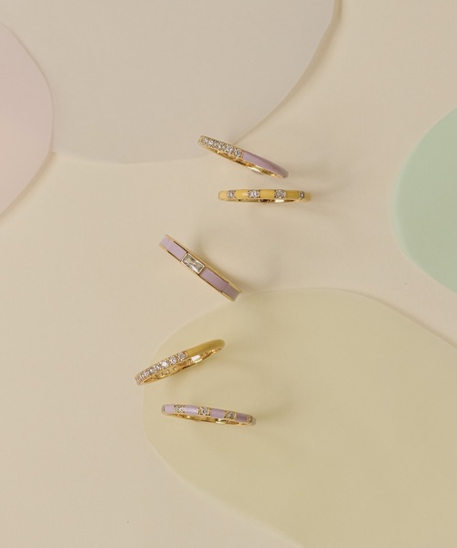 NOIR DE POUPEE（ノワールドプーペ）の「【WEB限定】silver925 CZとばし エナメルリング（リング・レディース・ホワイト/パープル/イエロー/ピンク/オレンジ/ブルー/グリーン/ブラウン・#10/#9/#11/#13/#15）」の22枚目の写真