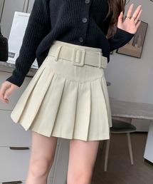 Anytime Songs（エニータイムソングス）の「ベルトアクセント コーデュロイプリーツスカート（スカート）」