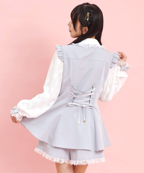 Secret Honey（シークレットハニー）の「レース袖ラッフルセットアップ（セットアップ・レディース・ピンク/ブラック/グレー/ブラックミックス・MEDIUM）」の20枚目の写真