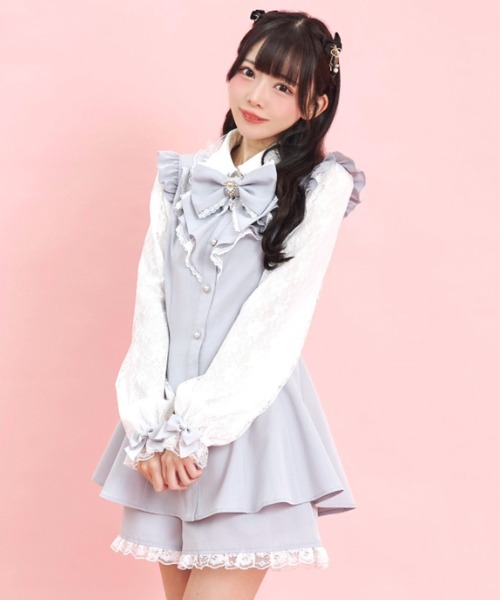 Secret Honey（シークレットハニー）の「レース袖ラッフルセットアップ（セットアップ・レディース・ピンク/ブラック/グレー/ブラックミックス・MEDIUM）」の22枚目の写真