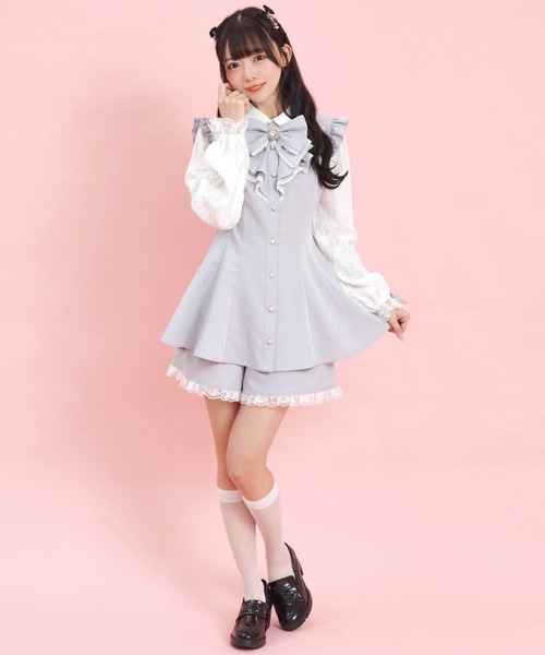 Secret Honey（シークレットハニー）の「レース袖ラッフルセットアップ（セットアップ・レディース・ピンク/ブラック/グレー/ブラックミックス・MEDIUM）」の21枚目の写真