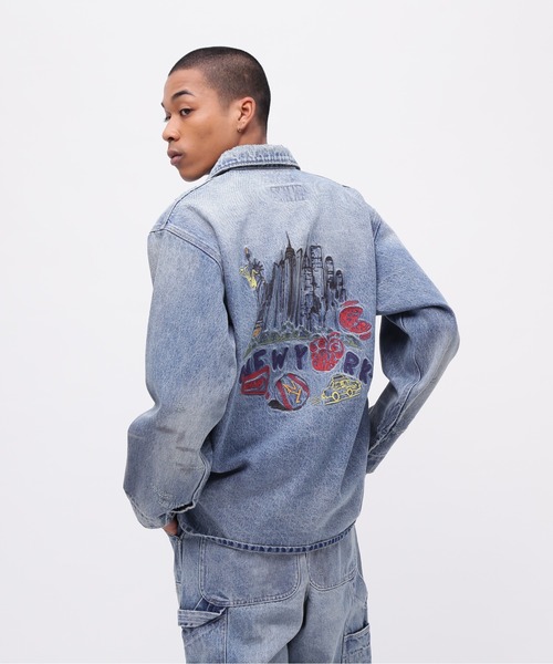 UNIVERSAL OVERALL(ユニバーサルオーバーオール)の「《AVIREX / UNIVERSAL OVERALL》DENIM COVERALL / デニムカバーオール / アヴィレックス / ユニバーサルオーバーオール(カバーオール・メンズ・ライトインディゴブルー/ブラック・XX-LARGE/X-LARGE/LARGE/MEDIUM)」の17枚目の写真
