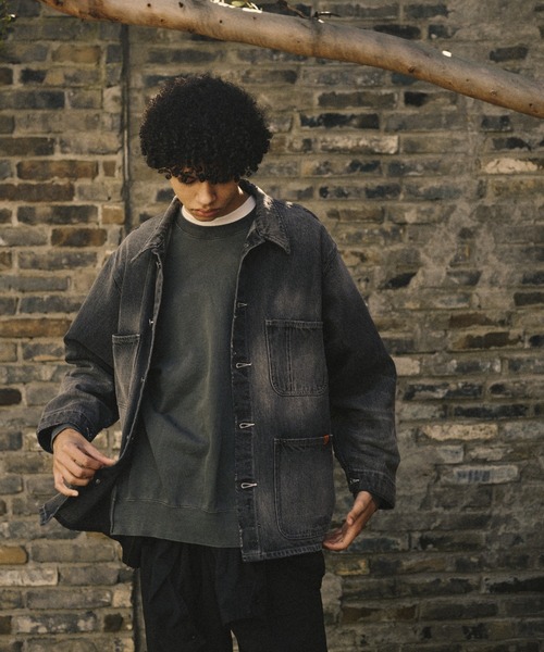 UNIVERSAL OVERALL(ユニバーサルオーバーオール)の「《AVIREX / UNIVERSAL OVERALL》DENIM COVERALL / デニムカバーオール / アヴィレックス / ユニバーサルオーバーオール(カバーオール・メンズ・ライトインディゴブルー/ブラック・XX-LARGE/X-LARGE/LARGE/MEDIUM)」の12枚目の写真