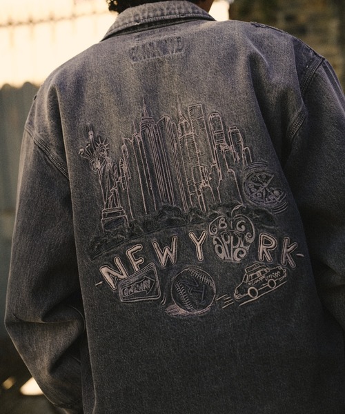 UNIVERSAL OVERALL(ユニバーサルオーバーオール)の「《AVIREX / UNIVERSAL OVERALL》DENIM COVERALL / デニムカバーオール / アヴィレックス / ユニバーサルオーバーオール(カバーオール・メンズ・ライトインディゴブルー/ブラック・XX-LARGE/X-LARGE/LARGE/MEDIUM)」の13枚目の写真
