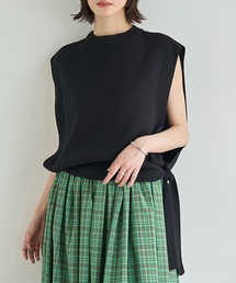 ▪️トクコプルミエヴォル ノースリーブベスト サイドリボン 黒 M TOKUKO 1er VOL トクコプルミエヴォル ノースリーブチュニック