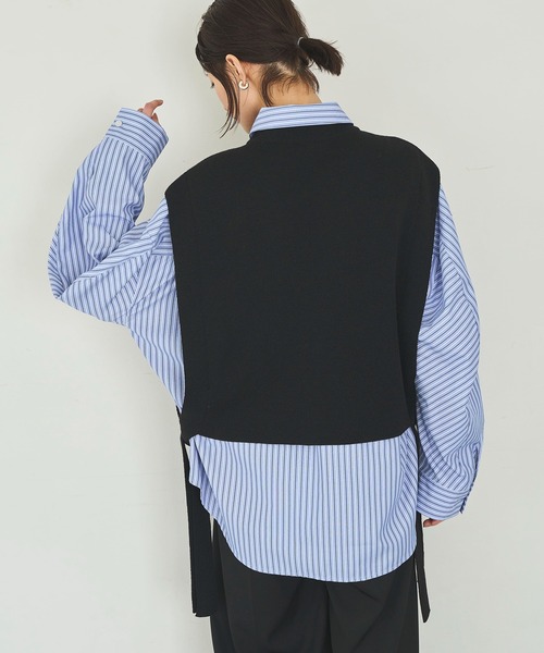 meilmada（メイルマダ）の「サイドリボンニットベスト（ベスト・レディース・ベージュ/ブラック/チャコールグレー・FREE）」の5枚目の写真