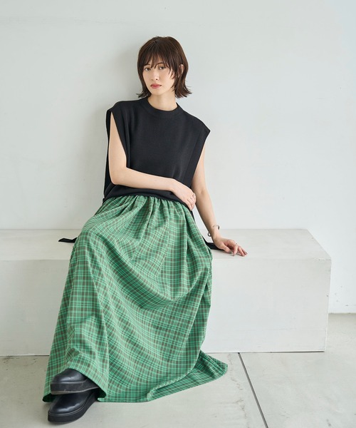 meilmada（メイルマダ）の「サイドリボンニットベスト（ベスト・レディース・ベージュ/ブラック/チャコールグレー・FREE）」の18枚目の写真