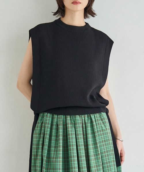 meilmada（メイルマダ）の「サイドリボンニットベスト（ベスト・レディース・ベージュ/ブラック/チャコールグレー・FREE）」の9枚目の写真