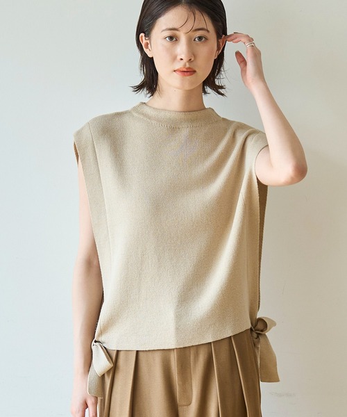 meilmada（メイルマダ）の「サイドリボンニットベスト（ベスト・レディース・ベージュ/ブラック/チャコールグレー・FREE）」の19枚目の写真