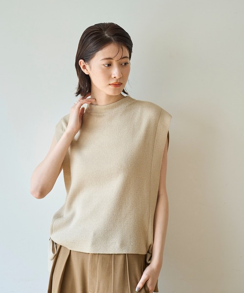 meilmada（メイルマダ）の「サイドリボンニットベスト（ベスト・レディース・ベージュ/ブラック/チャコールグレー・FREE）」の20枚目の写真