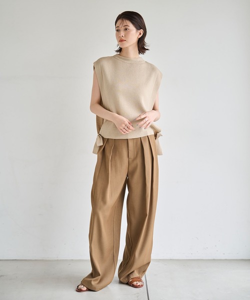 meilmada（メイルマダ）の「サイドリボンニットベスト（ベスト・レディース・ベージュ/ブラック/チャコールグレー・FREE）」の22枚目の写真