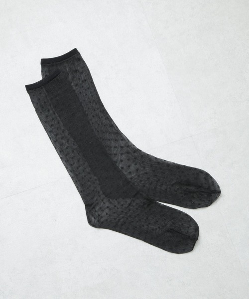NANO universe（ナノユニバース）の「ドットチュールソックス（ソックス/靴下・レディース・ブラック/ホワイト・FREE）」の4枚目の写真