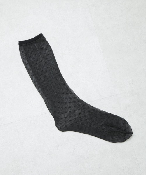 NANO universe（ナノユニバース）の「ドットチュールソックス（ソックス/靴下・レディース・ブラック/ホワイト・FREE）」の5枚目の写真
